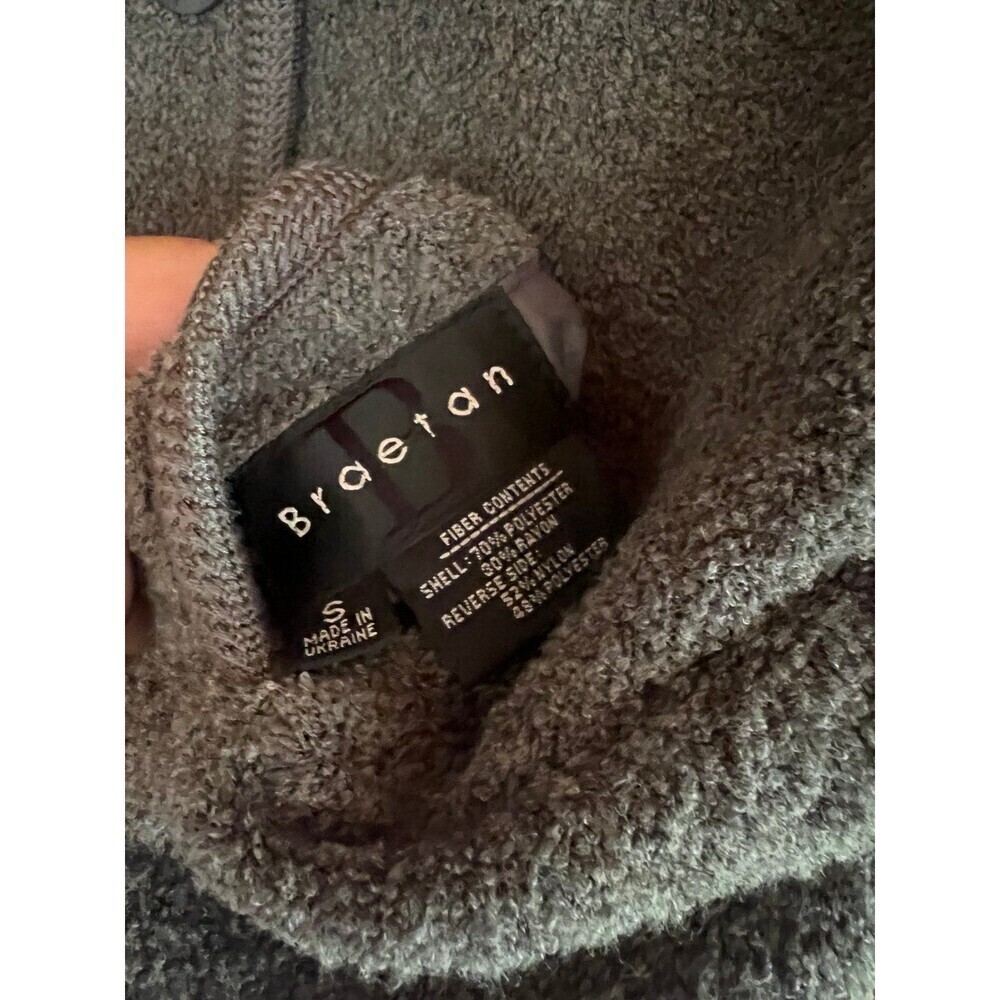 Braetan Reversible COOL Front Button Nylon Gray or Fleece Coat Size Small - Picture 4 of 10